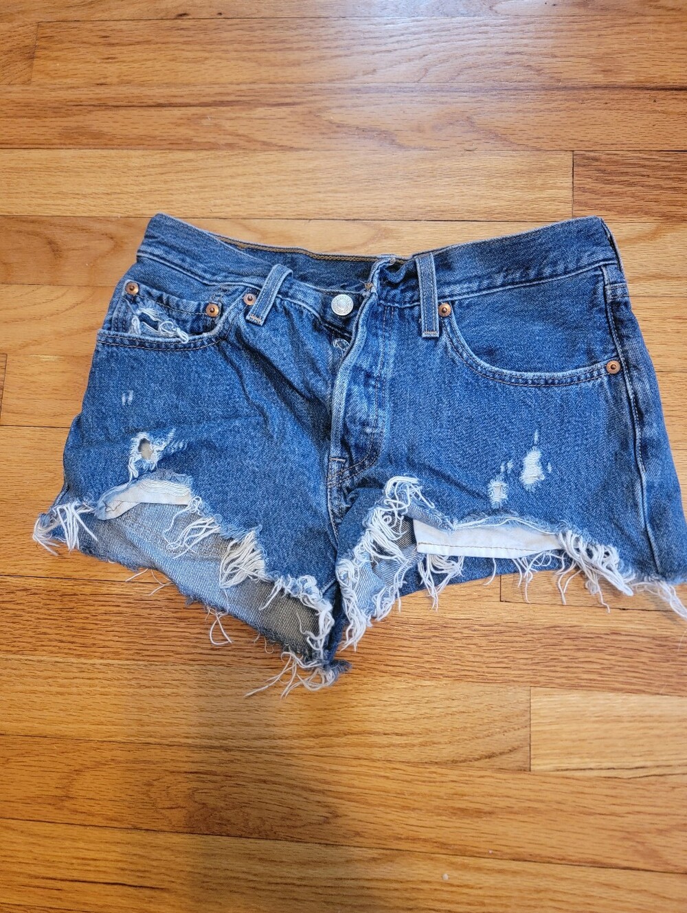 Levi's 501 Frayed Denim Shorts